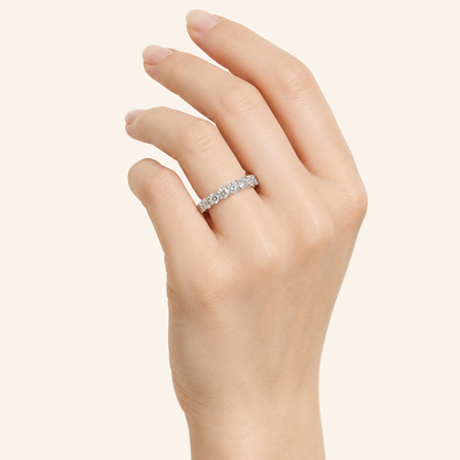 3.25 CT Round Cut Lab Grown Diamond Split Prong Eternity Ring