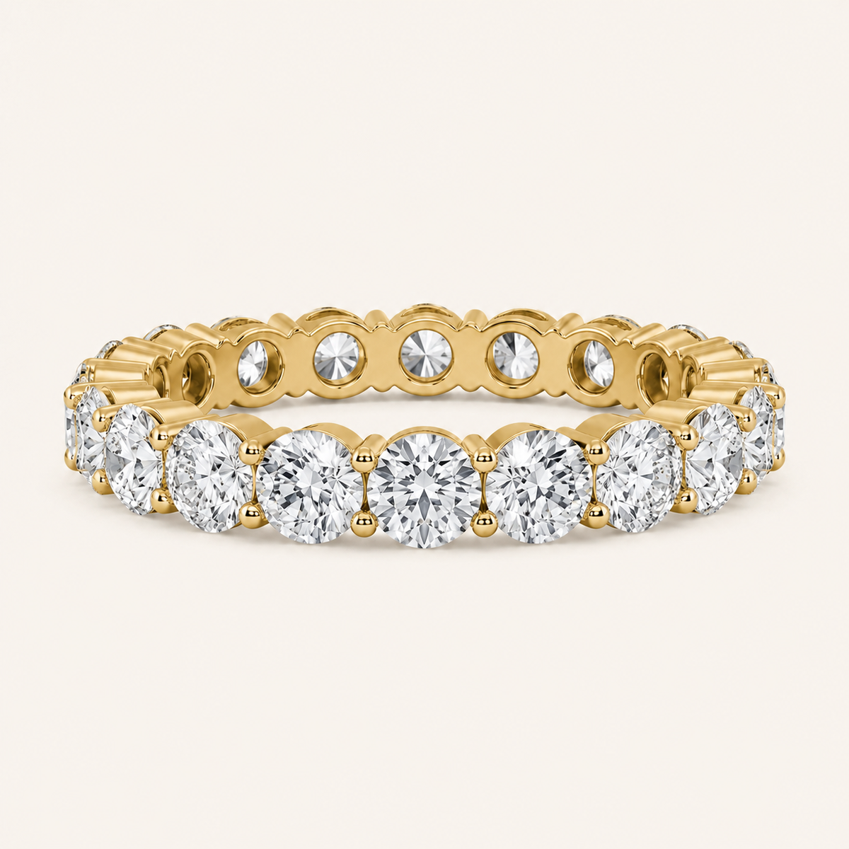 1.9CT Round Cut Lab Grown Diamond Split Prong Eternity Ring