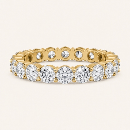 3.50 CT Emerald Cut Lab Grown Diamond Split Prong Eternity Ring