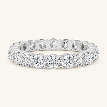 1.9CT Round Cut Lab Grown Diamond Split Prong Eternity Ring