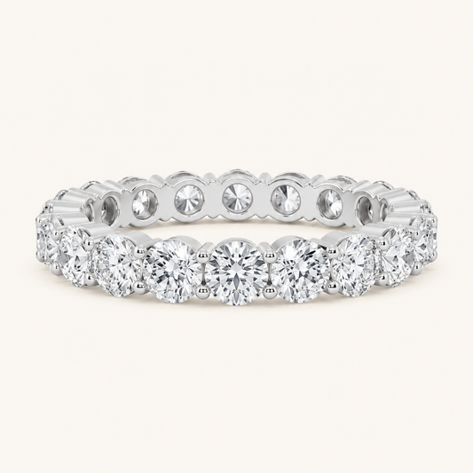 3.35CT Emerald Cut Lab Grown Diamond Eternity Band Ring