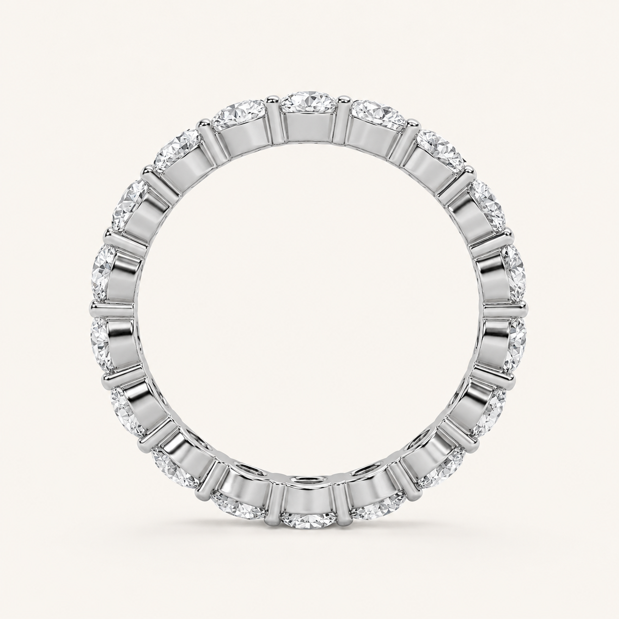 2CT Round Cut Lab Grown Diamond Split Prong Eternity Ring