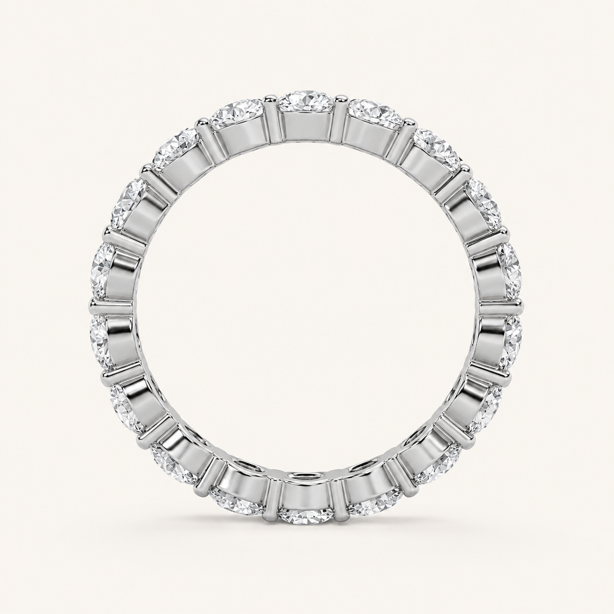 3.50 CT Emerald Cut Lab Grown Diamond Split Prong Eternity Ring