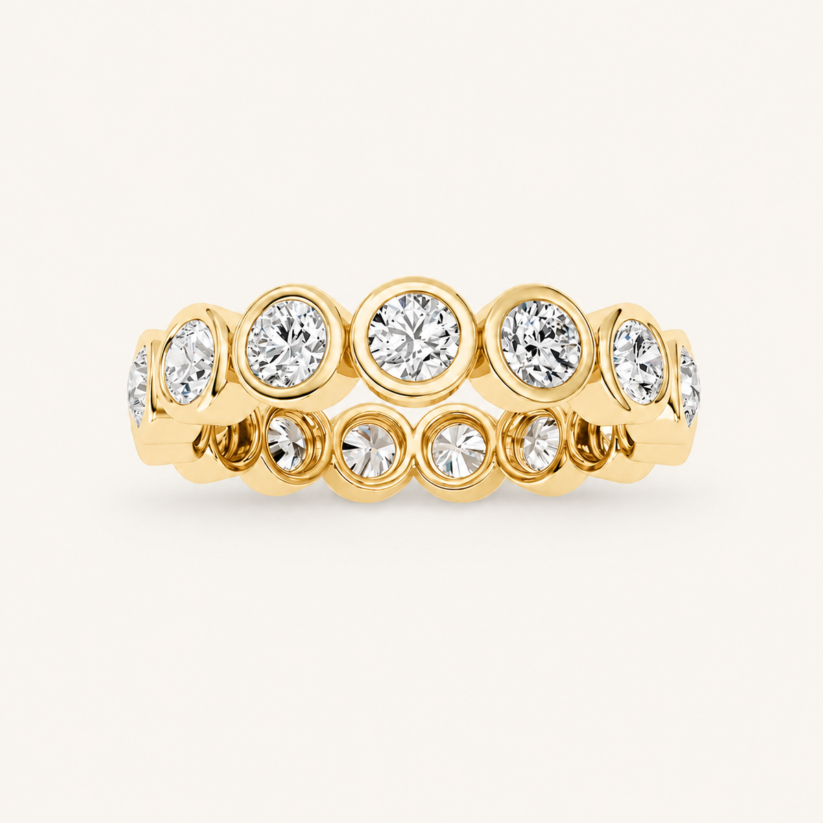 3.8CT Round Cut Lab Grown Diamond Eternity Ring