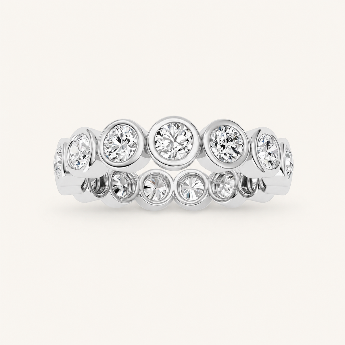 3.8CT Round Cut Lab Grown Diamond Eternity Ring