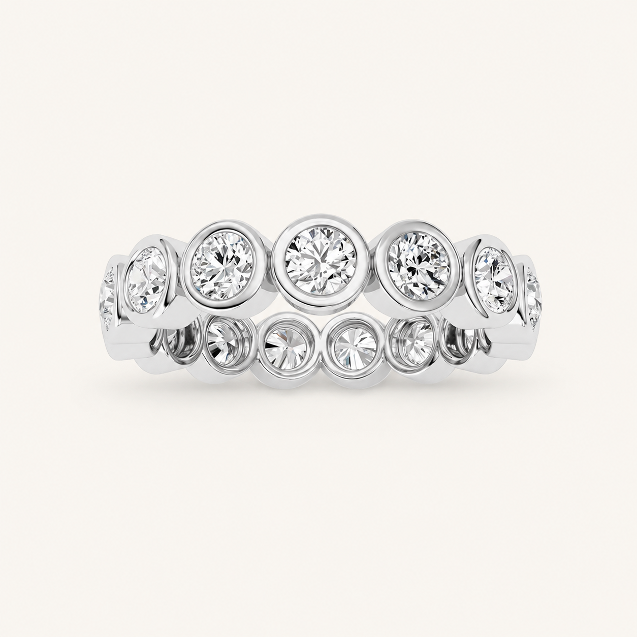 3.8CT Round Cut Lab Grown Diamond Eternity Ring