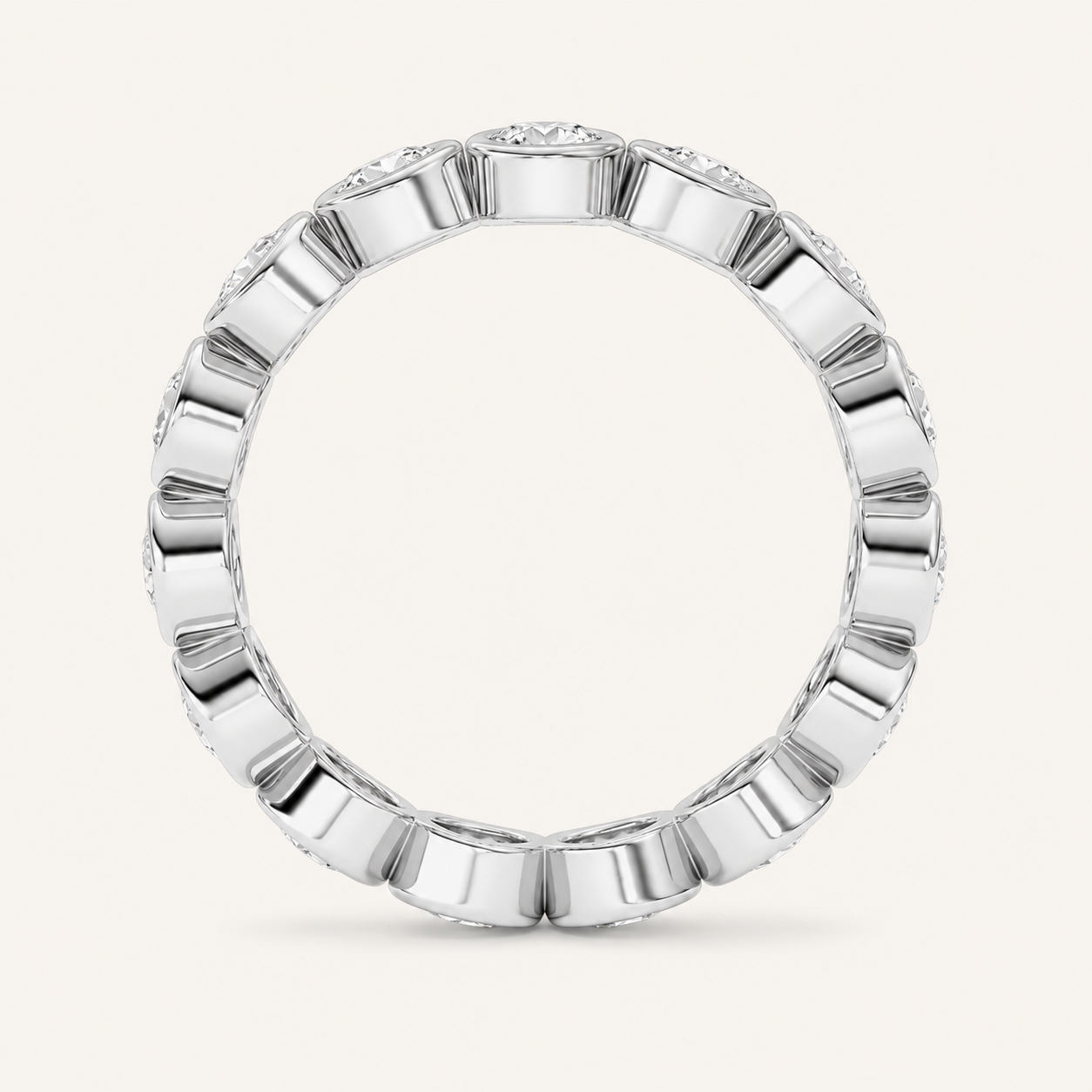 3.8CT Round Cut Lab Grown Diamond Eternity Ring