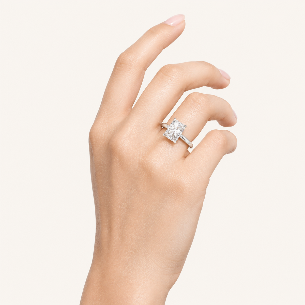 2.00 CT Radiant Cut Lab Grown Diamond Classic Solitaire Ring