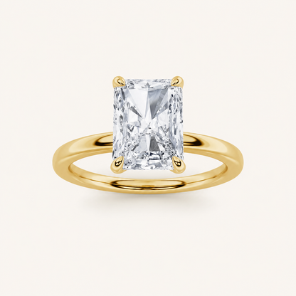 2.00 CT Radiant Cut Lab Grown Diamond Classic Solitaire Ring
