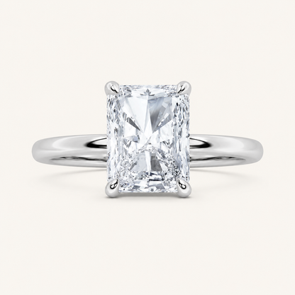 2.00 CT Radiant Cut Lab Grown Diamond Classic Solitaire Ring