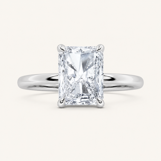2.00 CT Radiant Cut Lab Grown Diamond Classic Solitaire Ring