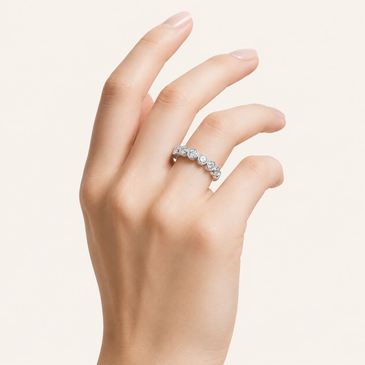 3.5CT Round Cut Lab Grown Diamond Eternity Ring