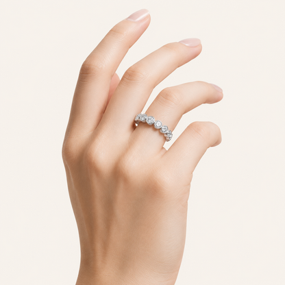 3.5CT Round Cut Lab Grown Diamond Eternity Ring