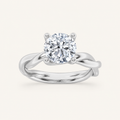 3.00 CT Round Cut Lab Grown Diamond Twisted Shank Solitaire Ring
