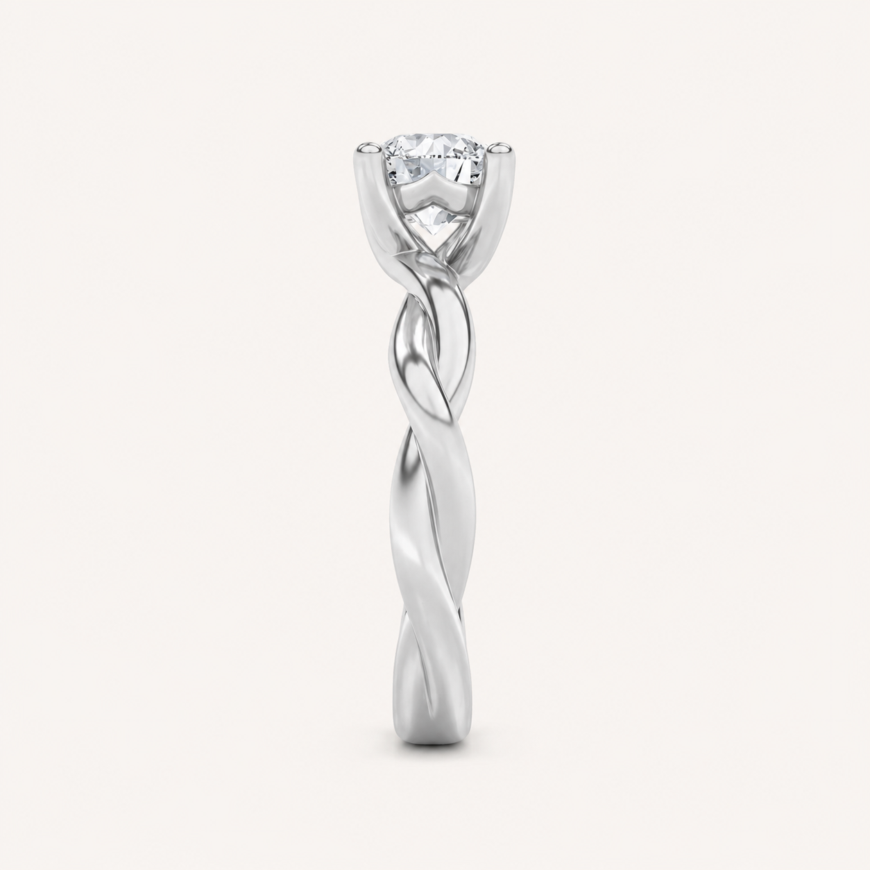 2.50 CT Round Cut Lab Grown Diamond Twisted Shank Solitaire Ring