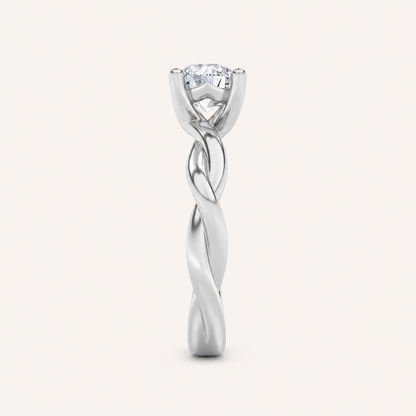 2.50 CT Round Cut Lab Grown Diamond Twisted Shank Solitaire Ring
