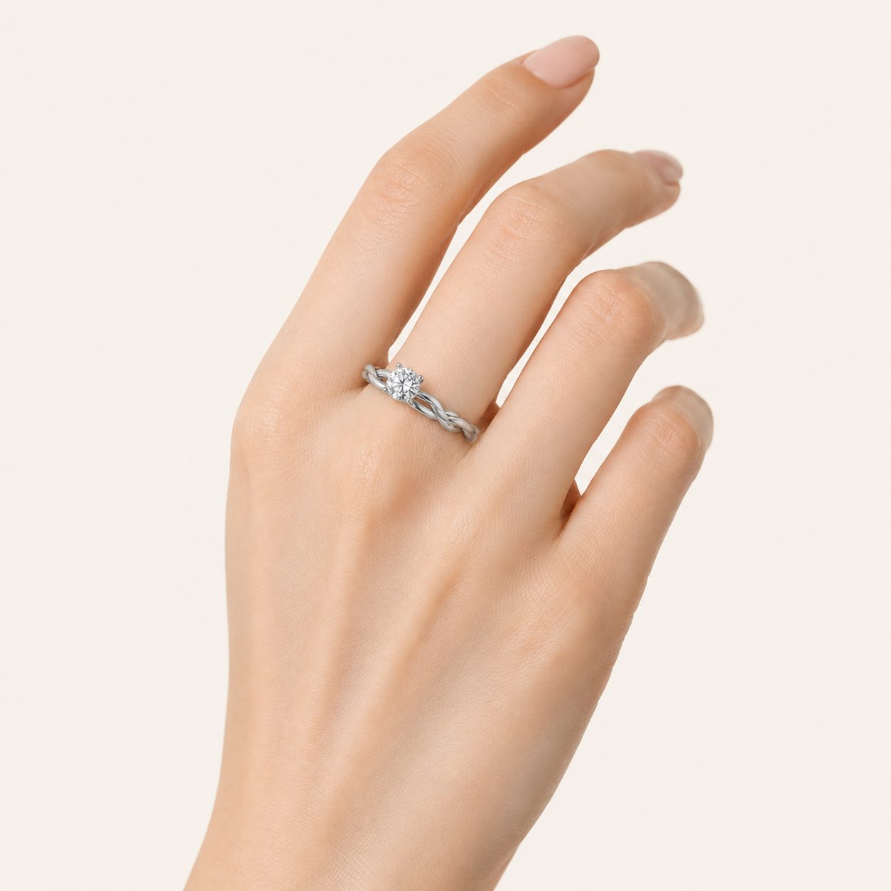 2.50 CT Round Cut Lab Grown Diamond Twisted Shank Solitaire Ring