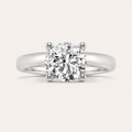 1CT Round Cut Lab Grown Diamond Accented Engagement Ring