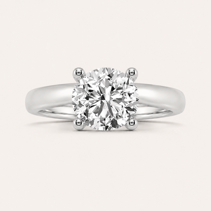 1CT Round Cut Lab Grown Diamond Accented Engagement Ring