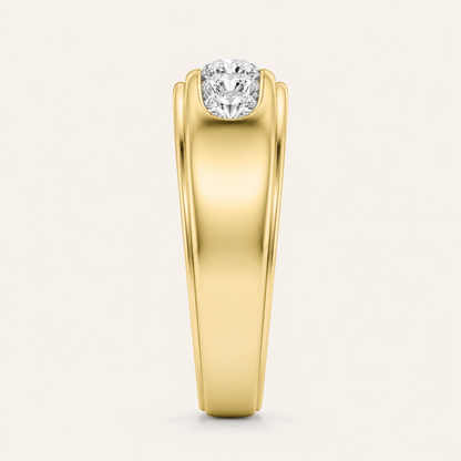 3CT Round Cut Lab Grown Diamond Men's Ring