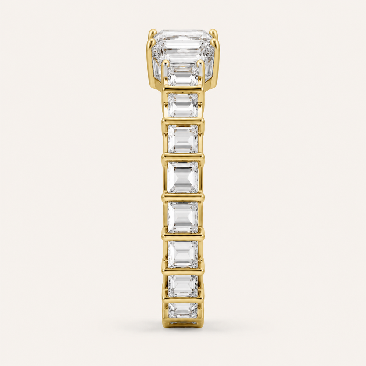 2.9CT Emerald Cut Lab Grown Diamond Eternity Band Ring