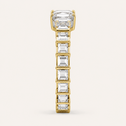 2.9CT Emerald Cut Lab Grown Diamond Eternity Band Ring