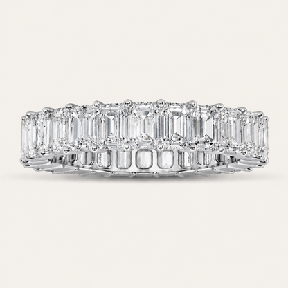 2.9CT Emerald Cut Lab Grown Diamond Eternity Band Ring