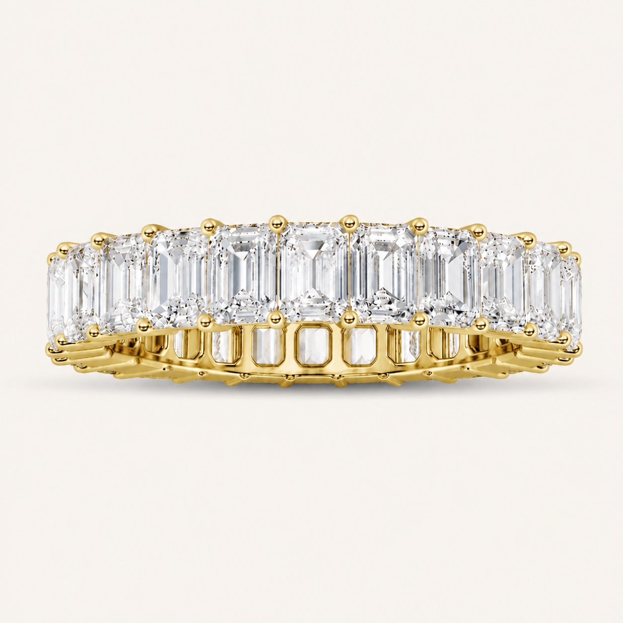 2.9CT Emerald Cut Lab Grown Diamond Eternity Band Ring