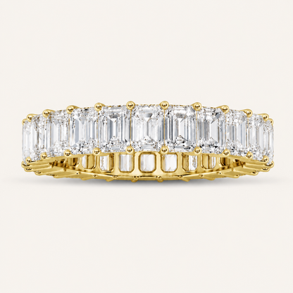 2.9CT Emerald Cut Lab Grown Diamond Eternity Band Ring