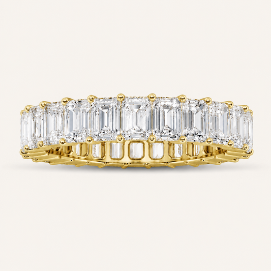 2.9CT Emerald Cut Lab Grown Diamond Eternity Band Ring
