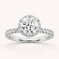 2.00 CT Round Cut Lab Grown Diamond Halo Accented Engagement Ring