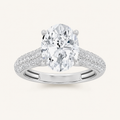 2.5CT Oval Cut Lab Grown Diamond Hidden Halo Accented Engagement Ring