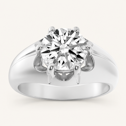 2CT Round Cut Lab Grown Diamond Men's Ring