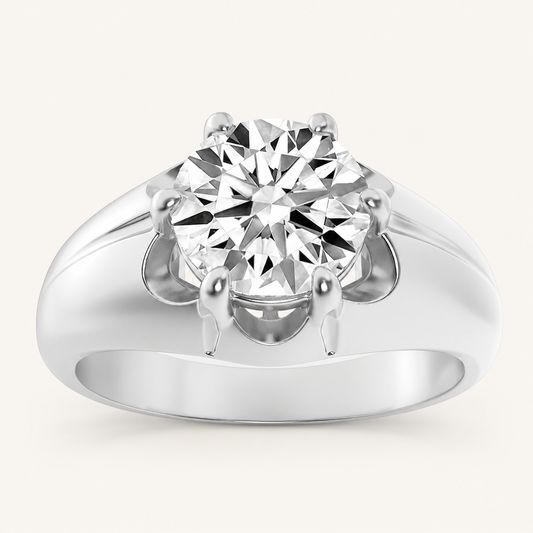 2CT Round Cut Lab Grown Diamond Men's Ring