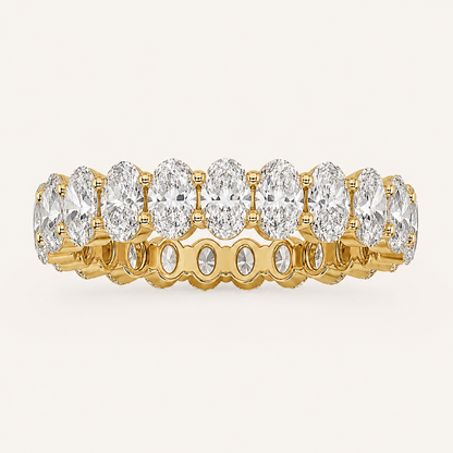 2.25CT Oval Cut Lab Grown Diamond Split Prong Eternity Ring