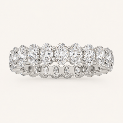 2.25CT Oval Cut Lab Grown Diamond Split Prong Eternity Ring