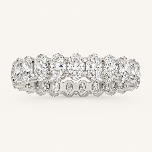 2.25CT Oval Cut Lab Grown Diamond Split Prong Eternity Ring