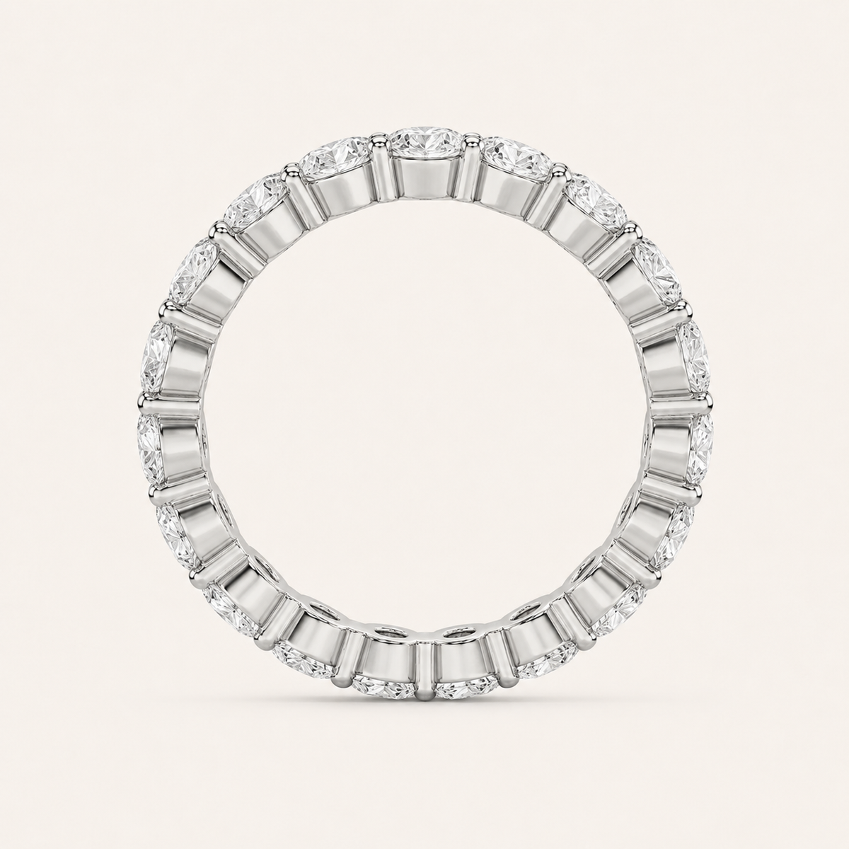 2.25CT Oval Cut Lab Grown Diamond Split Prong Eternity Ring