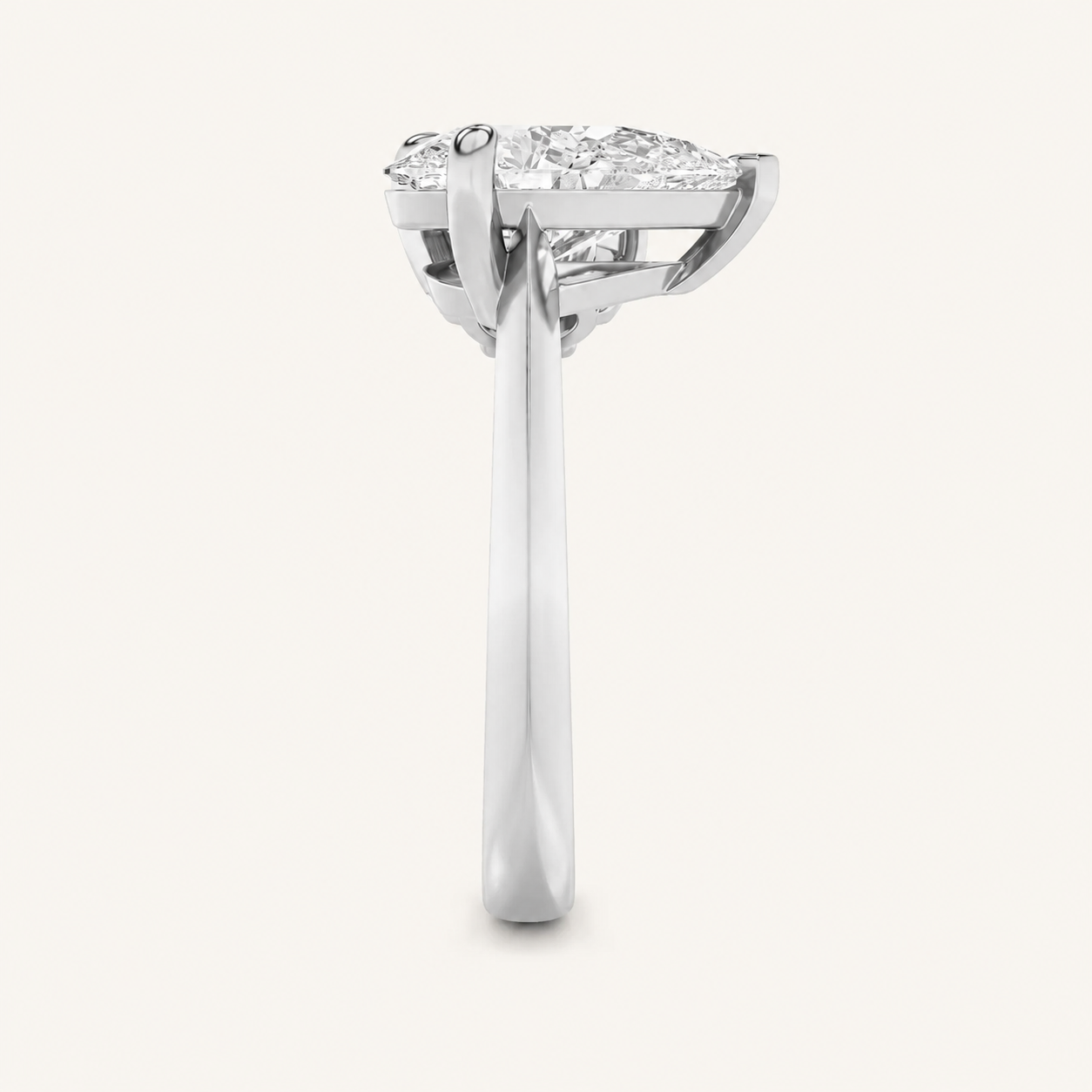 3.00 CT Pear Cut And Round Cut Lab Grown Diamond Toi et Moi Ring