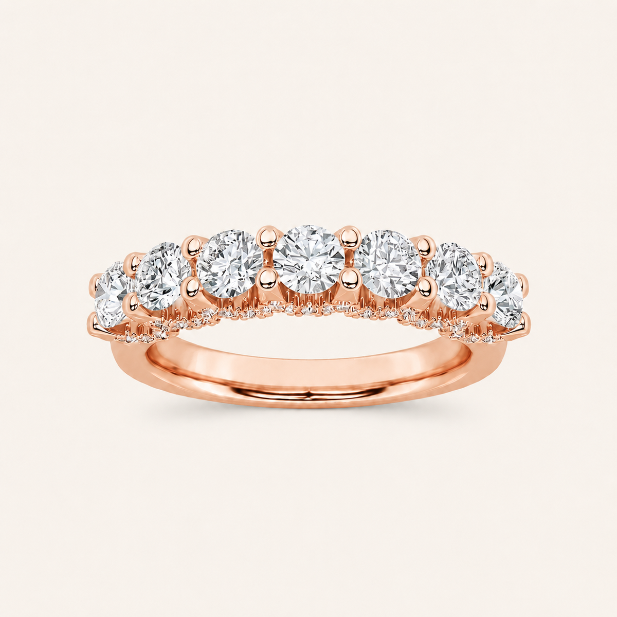 1.00 CT Round Cut Lab Grown Diamond Accented Double Halo Ring Set