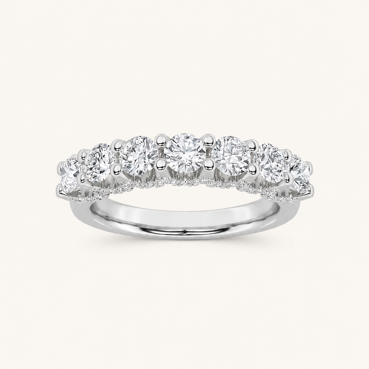 1.00 CT Round Cut Lab Grown Diamond Accented Double Halo Ring Set