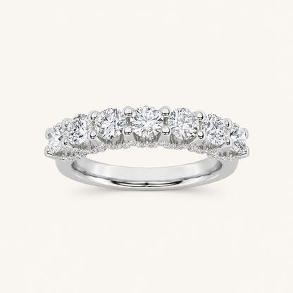 1.00 CT Round Cut Lab Grown Diamond Accented Double Halo Ring Set