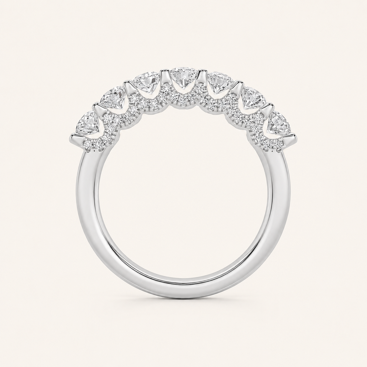 1.00 CT Round Cut Lab Grown Diamond Accented Double Halo Ring Set