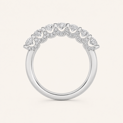 1.00 CT Round Cut Lab Grown Diamond Accented Double Halo Ring Set