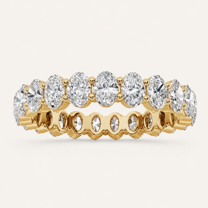 2.4CT Oval Cut Lab Grown Diamond Split Prong Eternity Ring