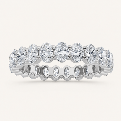 2.4CT Oval Cut Lab Grown Diamond Split Prong Eternity Ring