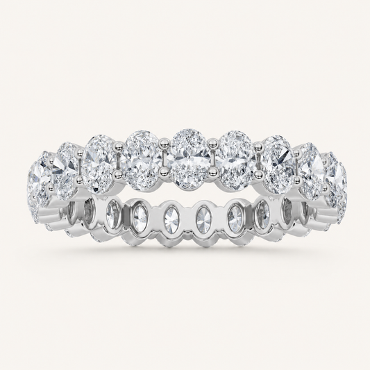 2.4CT Oval Cut Lab Grown Diamond Split Prong Eternity Ring
