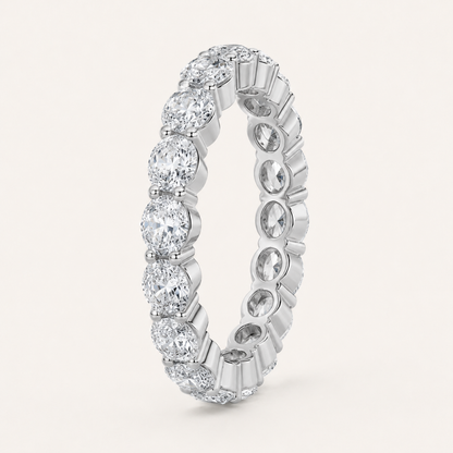 2.4CT Oval Cut Lab Grown Diamond Split Prong Eternity Ring