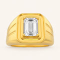 2CT Emerald Cut Lab Grown Diamond Men's Ring