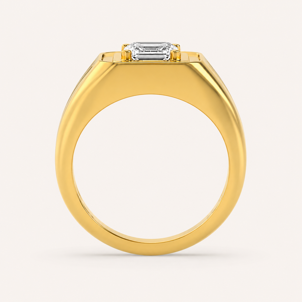 2CT Emerald Cut Lab Grown Diamond Men's Ring